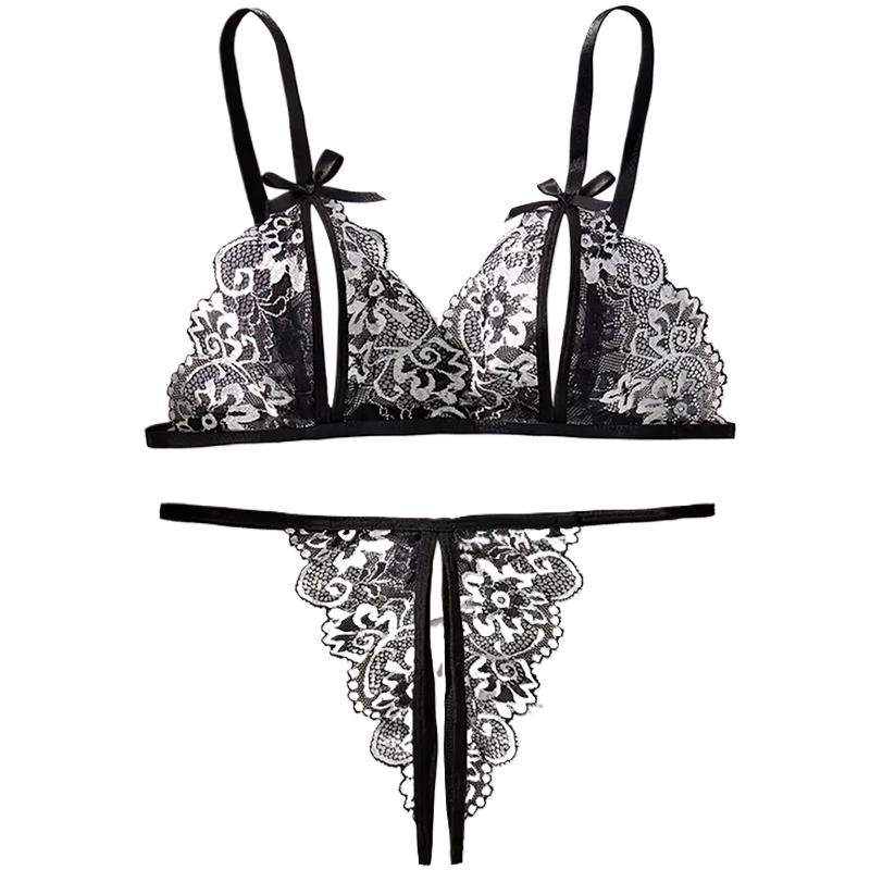 أسود حار Crotchless مثير النسا - مراجعة Sheer Bra Lace وسعره