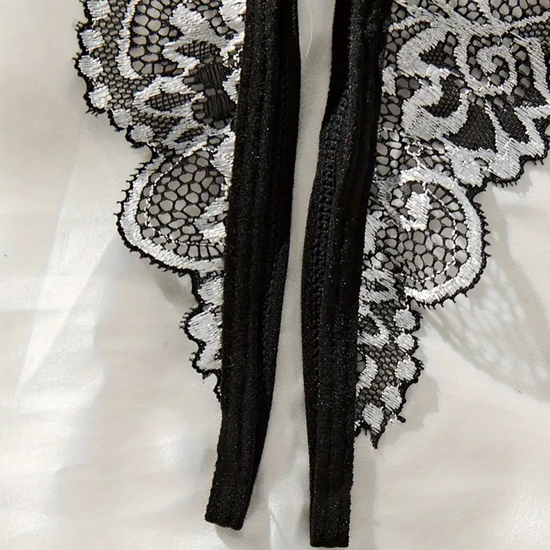 أسود حار Crotchless مثير النسا - مراجعة Sheer Bra Lace وسعره