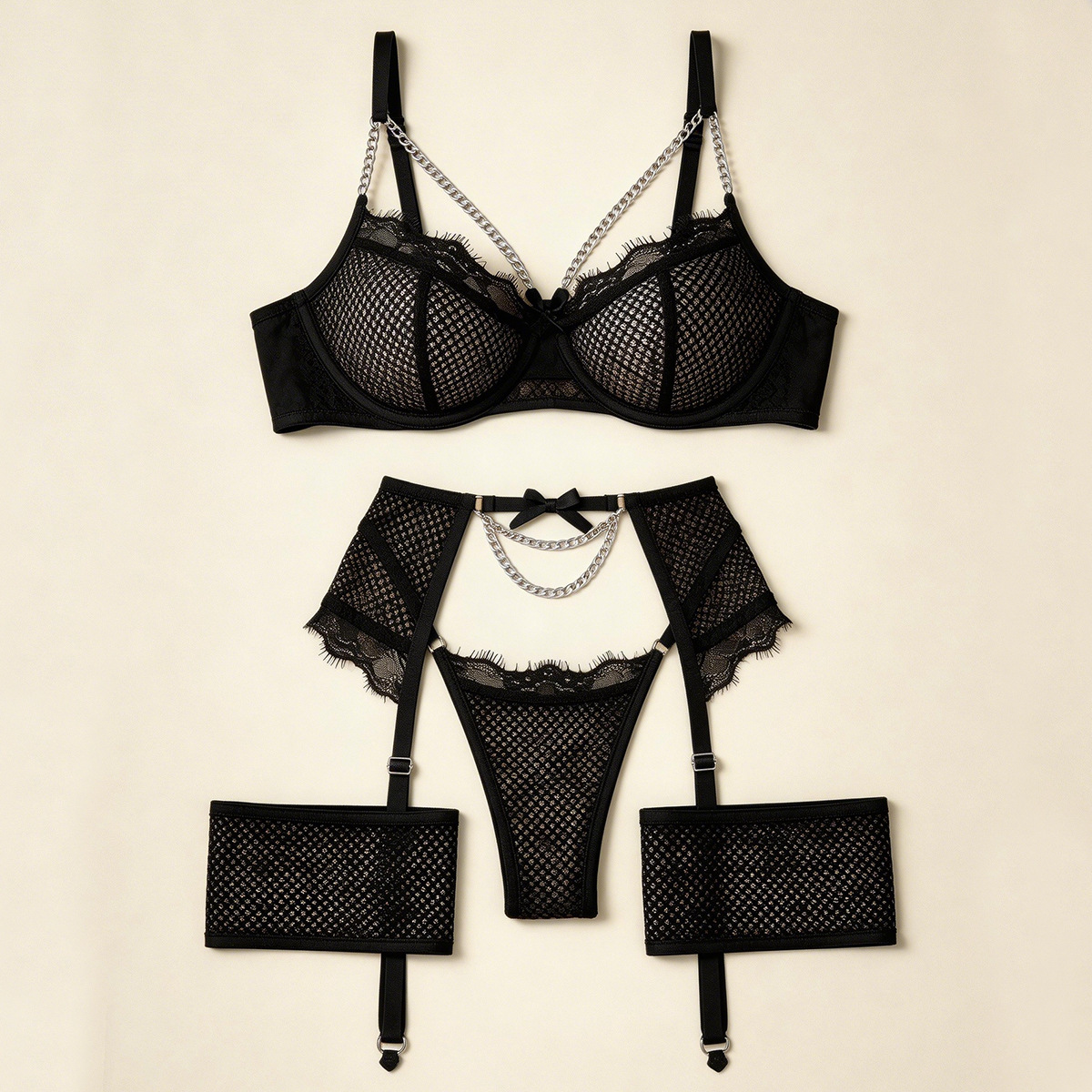 طقم ملابس داخلية مثيرة، تصميم  - مراجعة Sheer Bra Lace وسعره