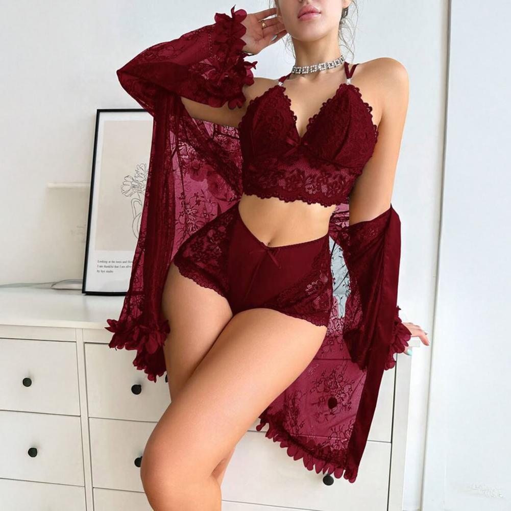 طقم ملابس نوم مثير شفاف من الش - مراجعة Sheer Bra Lace وسعره