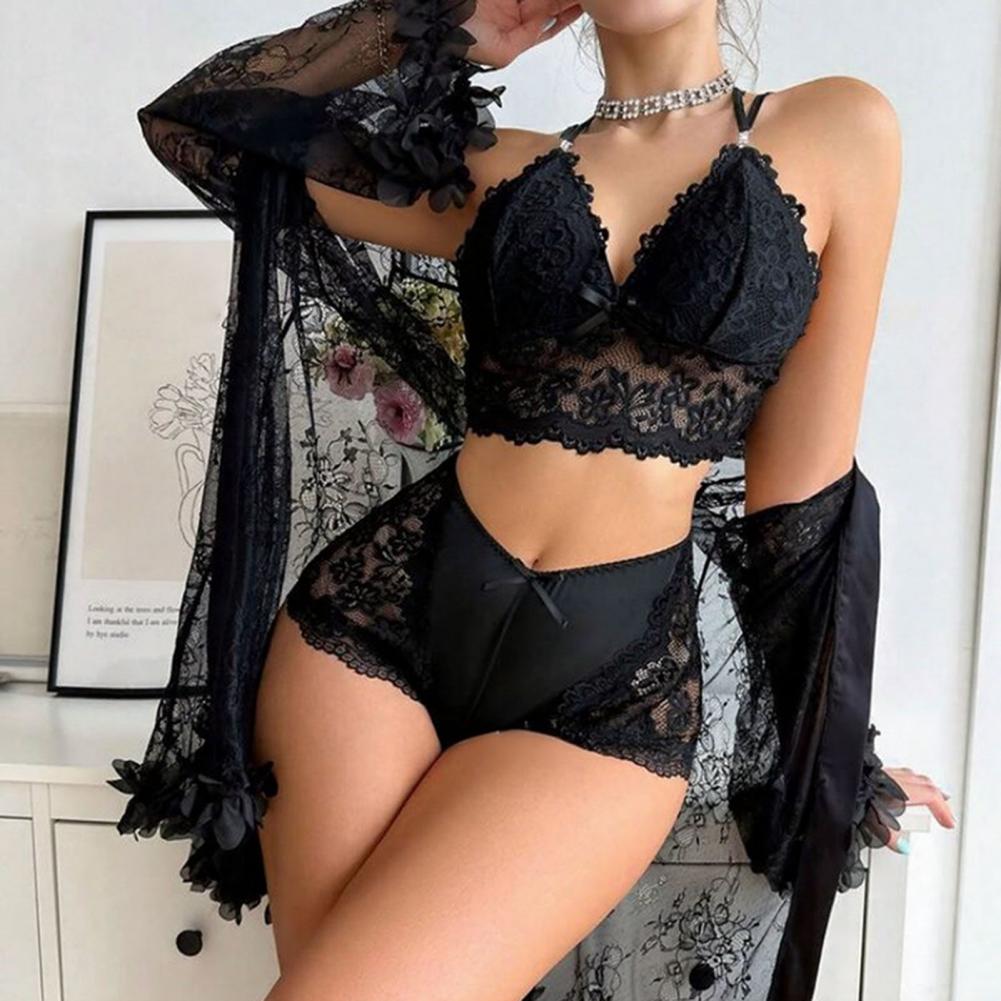 طقم ملابس نوم مثير شفاف من الش - مراجعة Sheer Bra Lace وسعره